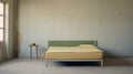 Editorial Style Photograph Of Dormitory Bed In Simple Brutalist Environment