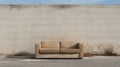 Editorial Style Photograph Of Loveseat In Simple Brutalist Environment