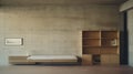 Editorial Style Photograph Of Murphy Bed In Simple Brutalist Environment