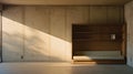 Editorial Style Photograph Of Murphy Bed In Simple Brutalist Environment