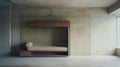 Editorial Style Photograph Of Murphy Bed In Simple Brutalist Environment