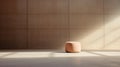 Editorial Style Photograph Of Pouf In Simple Brutalist Environment