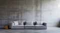 Editorial Style Photograph Of Sectional Sofa In Simple Brutalist Environment