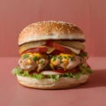 Editorial style photography showcasing tantalizing chicken burger