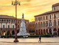 Editorial, sunset on Piazza Saffi in forli