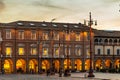 Editorial, sunset on Piazza Saffi in forli