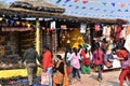 Editorial: Surajkund, Haryana, India: People checking out shops in 30th International crafts Carnival