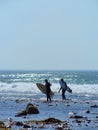 Editorial surfers on Ditch Plains beach Montauk New York