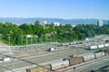 Editorial: Switzerland, 14th July 2012. Train station, business