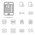 editorial, tablet icon. editorial design icons universal set for web and mobile