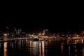 Editorial 2019-09-26 Tallinn Estonia Port of Tallinn in the night with Tallinks MS Star at the pier