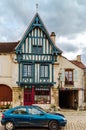 Editorial: 8th March 2018: Noyers, France. Street view, sunny da