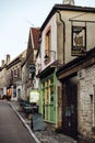 Editorial: 8th March 2018: Vezelay, France. Street view,sunset t