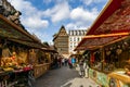 Editorial: 27th November 2019: Strasbourg, France. Christmas market. View of the Kammerzel house Royalty Free Stock Photo