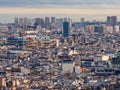 Editorial: 25th October 2019: Paris, France. View of Paris at sunset from Sacre Coeur