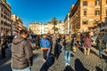 EDITORIAL tourists in PIAZZA DEI TRINITA DEI MONTI