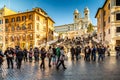 EDITORIAL tourists in PIAZZA DEI TRINITA DEI MONTI