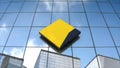 Editorial CommonWealth Bank logo on glass building.