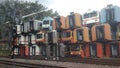 For editorial use only, 28 october 2018, nobody seen, stack of colorful used corrosive train wagon, at purwakarta train station, w