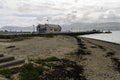 Editorial, Wide angle of the beach pier and RNLI Lifeboat station Beaumaris, United Kingdom Royalty Free Stock Photo