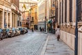 Editorial, woman walking in street