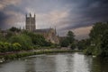 Worcester cathedral and river Severn Royalty Free Stock Photo