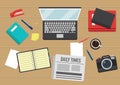 Editorial workspace design. Vector illustration decorative design Royalty Free Stock Photo