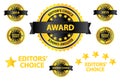 Editors Choice Quality Product Badges Royalty Free Stock Photo