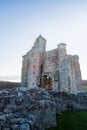 Edlingham Castle, at Dawn, Edlingham Northumberland Winter 2025. Royalty Free Stock Photo
