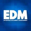 EDM - Enterprise Document Management acronym, business concept background Royalty Free Stock Photo