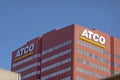 An ATCO building sign. located west of the central downtown core in Edmonton