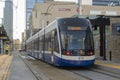Edmonton Transit Service Rail light train in downtown Edmonton Royalty Free Stock Photo