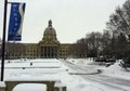 Winter has arrived in the capital city of Alberta Royalty Free Stock Photo