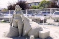 Overweight Woman Sand Sculpture