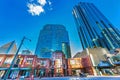 Edmonton, Alberta, Canada June 25, 2018. Skyscrapers and shops in Edmonton Royalty Free Stock Photo