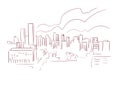 Edmonton Alberta Canada vector sketch city illustration line art