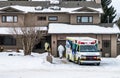 Edmonton, Canada, January 21, 2021: Hospitalization of COVID infected Canadian citizen after examination of EMS service