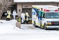 Edmonton, Canada, January 21, 2021: Hospitalization of COVID infected Canadian citizen after examination of EMS service