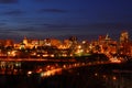 Edmonton downtown night scene Royalty Free Stock Photo