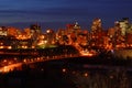 Edmonton downtown night scene Royalty Free Stock Photo