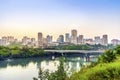 Edmonton downtown after sunset, alberta, Canada Royalty Free Stock Photo