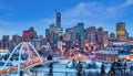 Edmonton Downtown Skyline Just After Sunset in the Winter