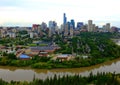 Cityline of downtown Edmonton, Alberta Royalty Free Stock Photo