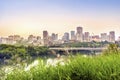 Edmonton downtown after sunset, alberta, Canada Royalty Free Stock Photo