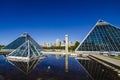 Edmonton Skyline Behind the Pyramids