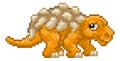 Edmontonia Pixel Art Dinosaur Video Game Cartoon