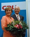 Edmund Stoiber, Angela Merkel Royalty Free Stock Photo