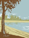 Edness K Wilkins State Park on the North Platte River East of Casper in Natrona County Wyoming WPA Poster Art