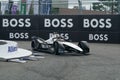 Edoardo Mortara 48 of ROKiT Venturi Racing Team driving Formula E car during 2021 ABB Formula E World Championship NY E-Prix Royalty Free Stock Photo