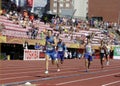 Edoardo Scotti running 4X400 meters relay in the IAAF World U20 Championship in Tampere, Finland 15th July, 2018 Royalty Free Stock Photo